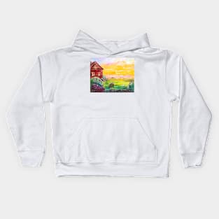 Evening In The Village Kids Hoodie